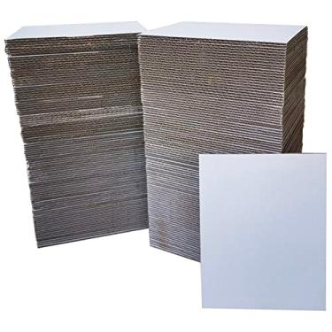Imagem de 200 pacotes de folhas de papelão ondulado de 8,9 x 11,4 cm, inserções de papelão ondulado premium para protetores de cartões esportivos, pastas de cartões colecionáveis, reforçadores de envio de correio, divisória de papelão (branco)