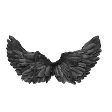 Imagem de Asa de Anjo – Perfeito para o Carnaval e Fantasias Temáticas (PRETA, 60cm)