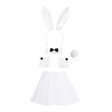 Imagem de YIJU Acessórios para fantasia de, saia tutu fofa para fantasia de Halloween, Páscoa, Branco