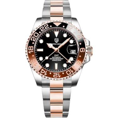 Imagem de CADISEN Pagani Design 1662 GMT Relógio Mecânico Automático Masculino Aço Inoxidável Vidro Safira Mergulhador Relógio Masculino Esportivo 40 mm Data 100M Impermeável Reloj Hombre, Ouro rosa, Mecânico