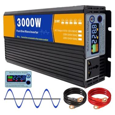 Imagem de Inversores de energia de alta potência de 3000 W, onda senoidal pura, DC 12 V, 24 V, 48 V, 60 V, 72 V para 110 V/220 V CA, conversor de energia para veículos, RV, caminhão,48V to 220V