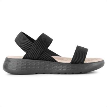 Imagem de Sandália Comfortflex Adapt Elástico Feminina, 37, Preto