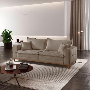 Imagem de Sofá Matrix 02 Módulos De 80cm B25cm Meu Sofá Online B002 Veludo Capuccino