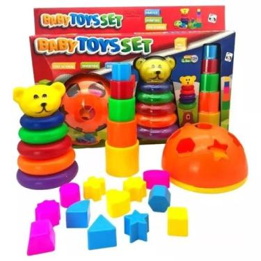 Imagem de Brinquedo Didático Educativo Empilhar Encaixar Montar Bebê Baby Crianç