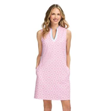 Imagem de IZOD Vestido feminino de tênis elástico para desempenho atlético, Sachê floral rosa, M