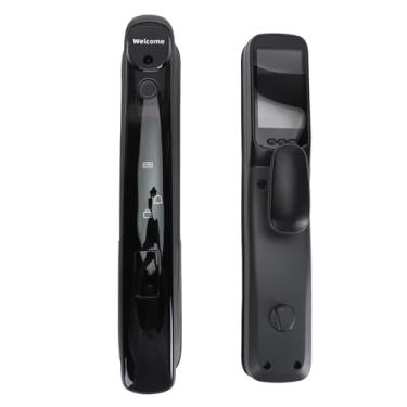 Imagem de Impressão Digital AI Chip Aluminium Door Smart Bloqueio, Entrada de Entrada Smart Bloqueio de Liga de Trava Anti -Pry Bloqueio de Porta de Alarme, 8 Maneiras de Desbloquear,