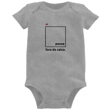 Imagem de Body Bebê Pense fora da caixa - Foca na Moda, Cinza, P