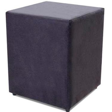 Imagem de Puff Quadrado Suede Preto 35x35cm Decorativo bf Colchões
