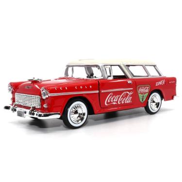 Imagem de Coca-cola 1955 Chevy Nomad Diecast Model 1:24 - Motor City Classics