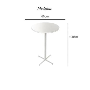 Imagem de Conjunto Mesa Alta Bar Bistrô Redonda Branca 4 Bancos Imbuia Industrial White