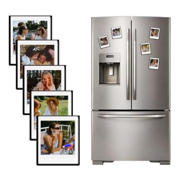 Imagem de HIYQIN Pacote com 10 molduras magnéticas para fotos Instax Square, 7,6 x 8,9 cm, geladeira, visor de fotos, serve para Fujifilm Instax Square SQ1/SQ20/SQ40/SQ10/SQ6/SP-3 - Preto
