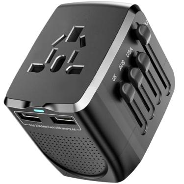 Imagem de FATYER Conversor De Voltagem De Viagem Internacional De 2000 W De 220 V Para 110 V Com 2 Portas Usb Para Alisadores De Cabelo, Modeladores De Cachos E Laptops, Combinação De Adaptador Conversor Tudo