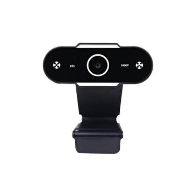 Imagem de Webcam HD 1080p Digital para Computador, Câmera USB para Videoconferência com Suporte Ajustável, Preta