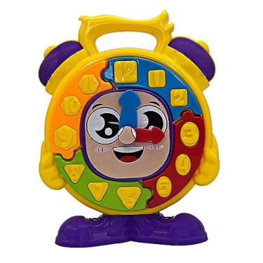 Imagem de Relógio Educativo Infantil, Brinquedo de Encaixar com Números, Colorido, WD