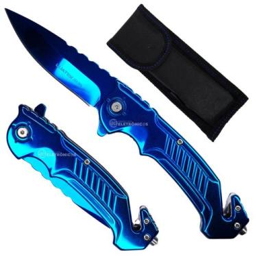 Imagem de Canivete com Lâmina Inox, Quebra-Vidro, Cortador de Fios e Abertura Se