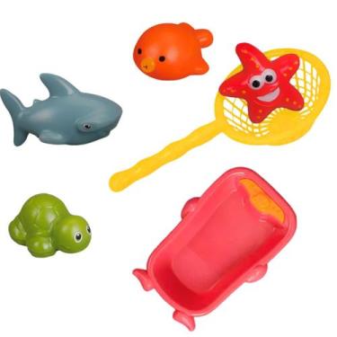 Imagem de Kit Brinquedo de banho para bebê infantil bichinhos coloridos interati