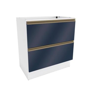 Imagem de Balcão 2 Gavetas Kappesberg Celeste 100% Mdf Branco-azul Profundo 80cm