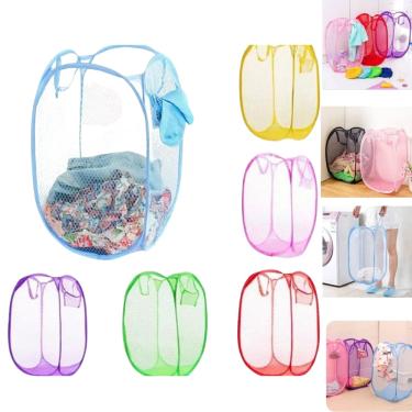 Imagem de Cesto Organizador Dobrável De Roupa Suja Multiuso 70X40CM