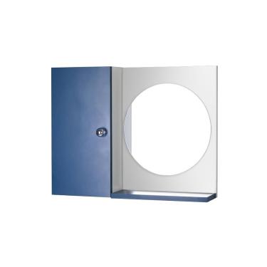 Imagem de Armário para Banheiro com Espelho Redondo Azul