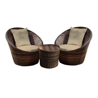 Imagem de Conjunto de Poltronas Fibra Sintética e 1 Mesa Centro