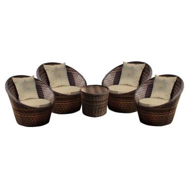 Imagem de Conjunto de Poltronas Fibra Sintética e 1 Mesa Centro