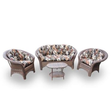 Imagem de Conjunto de Sofá Fibra e 2 Poltronas e 1 Mesa Centro