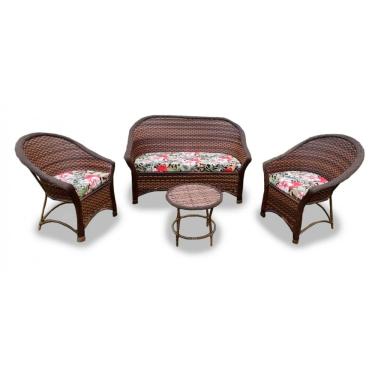 Imagem de Conjunto de Sofá Fibra e 2 Poltronas e 1 Mesa Centro