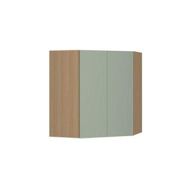 Imagem de Armário Aéreo Canto Diagonal 74cm 2 Portas Slim Luciane Móve Freijó/ve