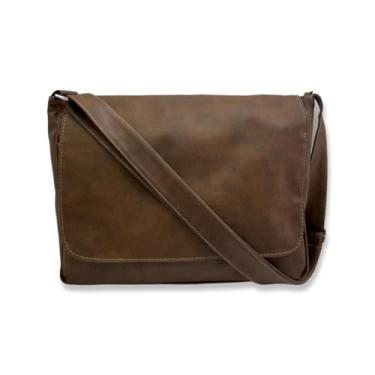 Imagem de Bolsa Carteiro Pasta Executiva Notebook Documentos Transversal Reforçada (Caramelo)