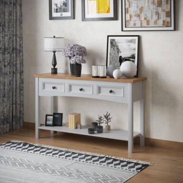 Imagem de Mesa Aparador 3 Gavetas 1 Prateleira Veneza Branco