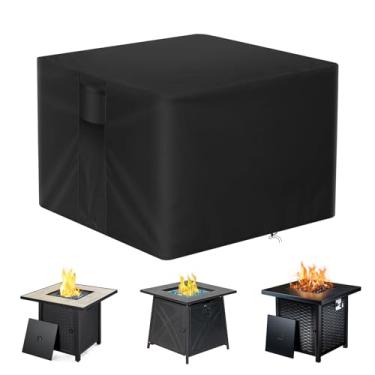 Imagem de POMER – Quadrado de cobertura para bomba de fogo a gás – 28x28x25 polegadas à prova d 'água anti-UV resistente para mesa de pátio Firepit