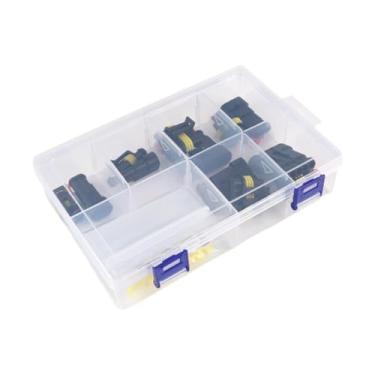 Imagem de AsrMyjcx Kit de conectores de fios automotivos, ferramenta de crimpagem, caixa com carimbo, 1 a 6 furos, kit de conectores de fios elétricos para motocicleta