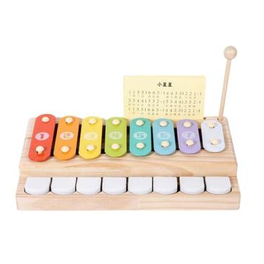 Imagem de Generic 2 em 1 piano xilofone para bebê brinquedos sensoriais brinquedo educativo 8 teclas multicoloridas piano para meninas meninos bebês crianças presentes