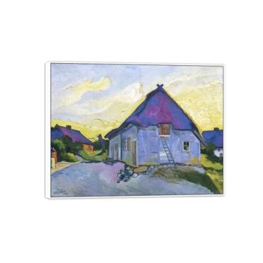 Imagem de MUHJDYC Hermann Max Pechstein Pintura Famosa - Noite de Outono - Imagem de Arte em Tela - Arte de Parede para Sala de Estar - Reprodução 60x80cm-23x31in Moldura Branca