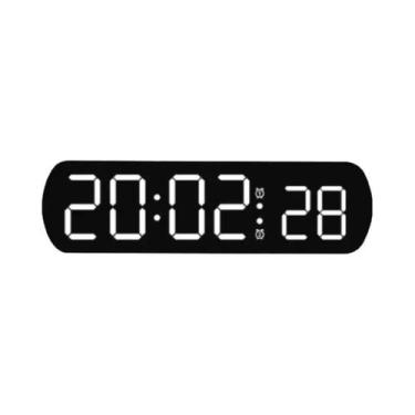 Imagem de Despertador Digital LED Com Controle De Voz, Soneca Dupla, Display De 