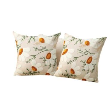 Imagem de Almofadas Decorativas de Luxo 45x45cm com Enchimento de Espuma - Para Cama, Sofá e Decoração - Nozinho Estampado com Detalhe de Gato(N1024-KIT2)