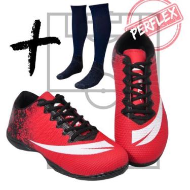 Imagem de Chuteira Futsal Quadra Adulto Infantil Com Meião Colada e Costurada - 