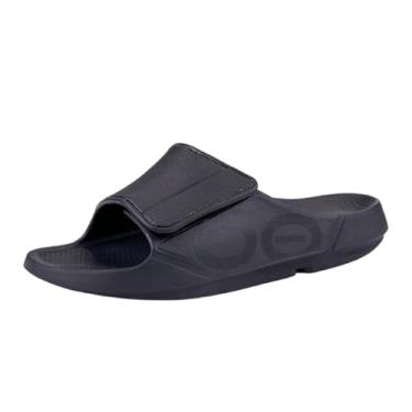 Imagem de OOFOS Sandália masculina Ooahh Sport Flex ajustável deslizante, Black/Matte, 14 Women/12 Men