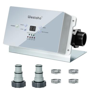 Imagem de WESTAHO Sistema De Piscina Água Salgada, Gerador Cloro Salino Com Célula Titânio Eua, Para Piscinas Acima Do Solo Até 15.000 Galões, À Prova D'Água Ip66, Limpa Baixa Manutenção