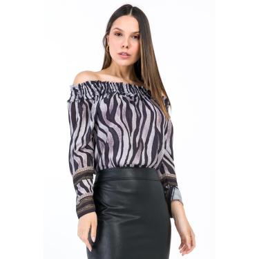 Imagem de Blusa PKS Ombro a Ombro Animal Print-M-Feminino