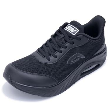 Imagem de IIV Sapatos Masculinos Com Biqueira Larga, Tênis Para Caminhada Com Suporte De Arco, Calçados Ortopédicos Para Joanetes, Fascite Plantar, Para Ficar Em Pé O Dia Todo, Allblack, Eua 13