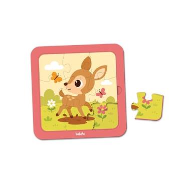 Imagem de Babebi Quebra-Cabeça Infantil com Tema de Cervo e Borboletas, Moldura Rosa