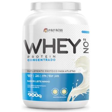 Imagem de Whey Protein Concentrado NO2 Pote 900g 100% Whey Suplemento Protéico Baixo Carboidratos + Aminoácidos BCAA e Glutamina Rende 30 Porções - Spartacus Nutrition (900g, Leite Ninho)