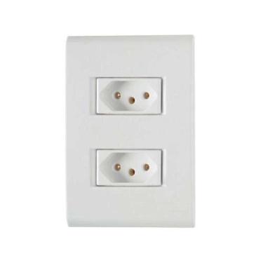 Imagem de Conjunto 2 Tomadas 3p 10a Tramontina - Linha Liz Branca - Modular Com 