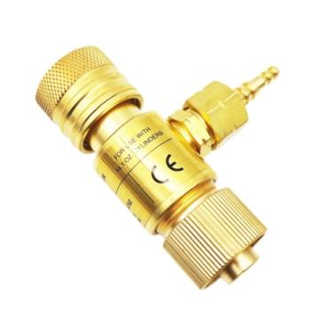 Imagem de oshhni Válvula de pressão de gás, pressão de saída ajustável, tanque plano de 7/16" de substituição, regulador de gás de soldagem Mapp Transfer O2 de 85