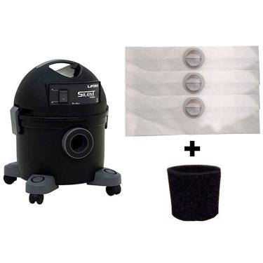 Imagem de Kit 3 Sacos Aspirador Lavor Wash Silent 1500w + Filtro