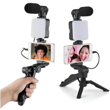 Imagem de Kit Gravação 5 em1 Controle Bt/tripe/microfone/led/suporte