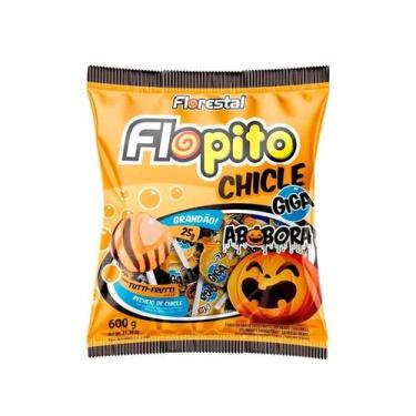 Imagem de Pirulito Flopito com Chiclete Abóbora - Florestal - 1 unidade - Rizzo 
