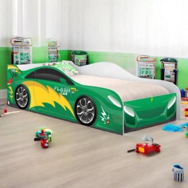 Imagem de Cama Carro Solteiro Joy Menino Verde Solteiro Com Colchão - Mais de Ca