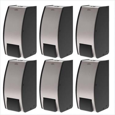 Imagem de Kit 6 Dispensers de Parede Sabonete Líquido 800ml Inox Decorline Brinox Banheiro